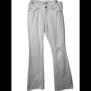 Dear John White Flare Jeans - Women's Wide Leg Distressed
